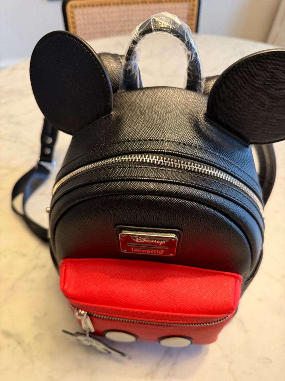 NWT Disney Loungefly Black & Red Mickey Mouse Ears Backpack - Picture 3 of 10